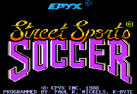 Street Sports Soccer (Apple II) screenshot: Title screen