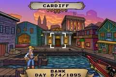 Sea Trader: Rise of Taipan (Game Boy Advance) screenshot: Your User Interface at Port