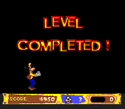 Goofy's Hysterical History Tour (Genesis) screenshot: Level completed