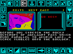 Shard of Inovar (ZX Spectrum) screenshot: Still exploring the immediate area