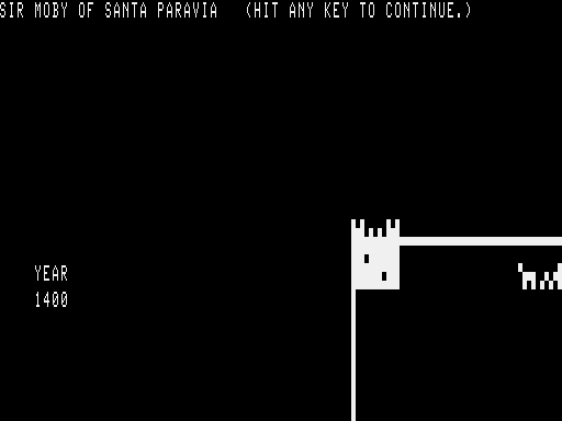 Santa Paravia and Fiumaccio (TRS-80) screenshot: Your realm as of 1400