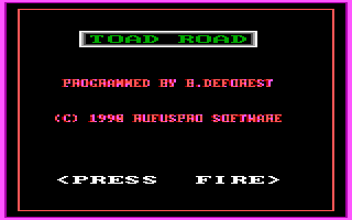 Toad Road (DOS) screenshot: Title screen