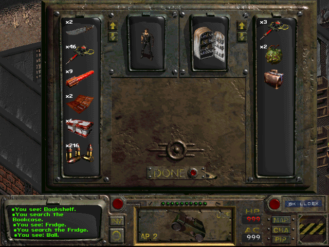 Fallout (Windows) screenshot: Raiding the fridge