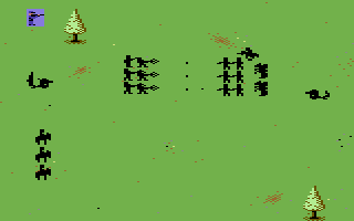 North & South (Commodore 64) screenshot: Battle sequence - the C64 version has a lot less detailed graphics than the 16 bit versions.