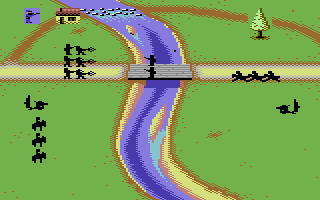 North & South (Commodore 64) screenshot: Battle near a river.