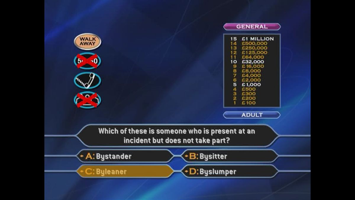 Screenshot of Who Wants To Be A Millionaire: Family Entertainment Edition ( DVD Player, 2006) - MobyGames