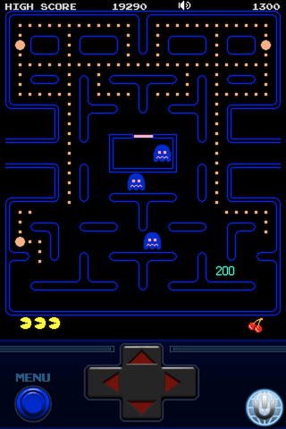 Pac-Man (iPhone) screenshot: Pac-Man Strikes Back.