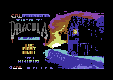 Dracula (Commodore 64) screenshot: Title screen for chapter 1