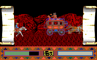 Buffalo Bill's Wild West Show (DOS) screenshot: Stage couch rescue