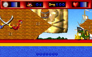 Skunny: Special Edition (DOS) screenshot: The pirate ship level