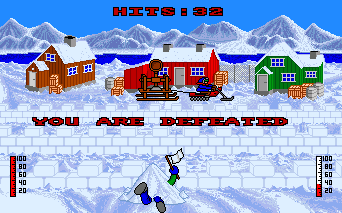 Eskimo Games (Amiga) screenshot: Defeated!