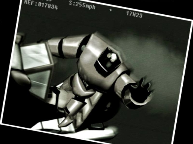 Crazy Frog Arcade Racer (Windows) screenshot: The game has an animated introduction showing characters racing across the screen. This action is captured in black and white snapshots