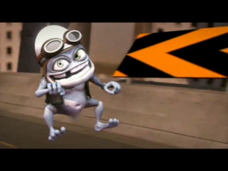 Crazy Frog Arcade Racer (Windows) screenshot: A scene from the Axel F video