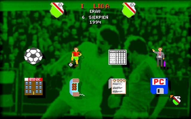 Liga Polska Manager '95 (DOS) screenshot: Main Menu