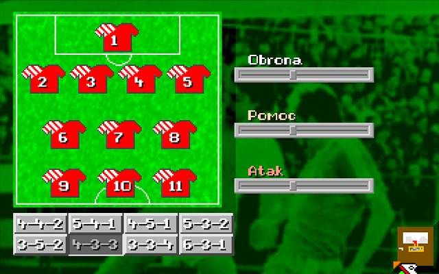 Liga Polska Manager '95 (DOS) screenshot: Tactics