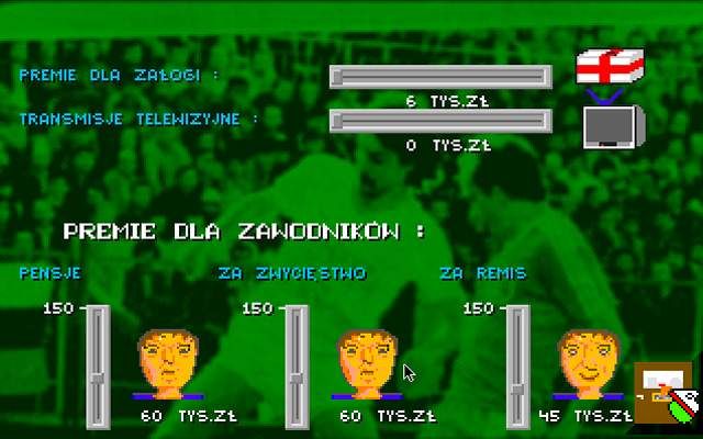 Liga Polska Manager '95 (DOS) screenshot: Bonus Setting