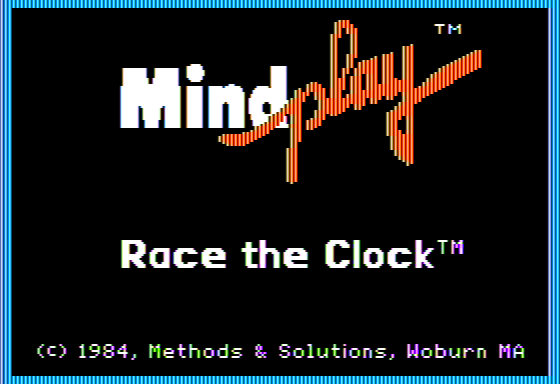 Race the Clock (Apple II) screenshot: Title Screen