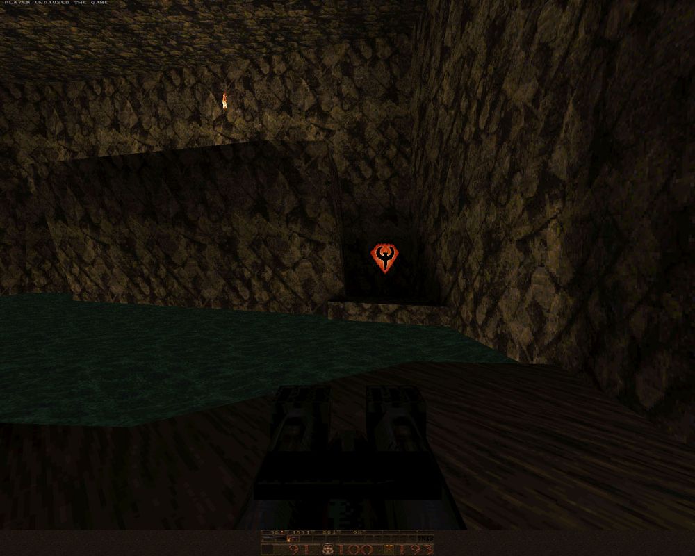 Quake Mission Pack No. 2: Dissolution of Eternity (Windows) screenshot: New item in a secret area