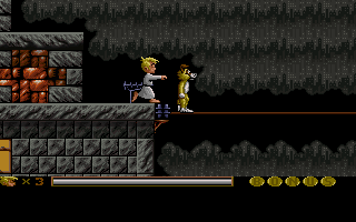 Sleepwalker (DOS) screenshot: About to go tightrope walking...