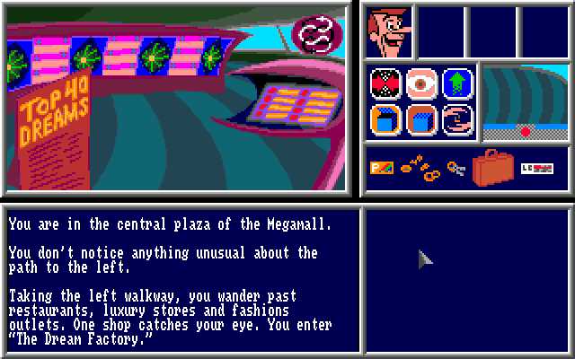 The Jetsons: George Jetson and the Legend of Robotopia (Amiga) screenshot: The Dream Factory at the mall.