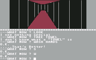 Waxworks (Commodore 64) screenshot: A spooky corridor
