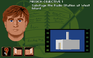 Flames of Freedom (DOS) screenshot: Mission objectives.