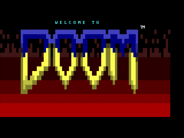 Oleg Sobolev's ASCII Doom (DOS) screenshot: Title screen