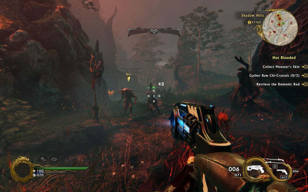 Shadow Warrior 2 (Windows) screenshot: Damage appears as numbers.
