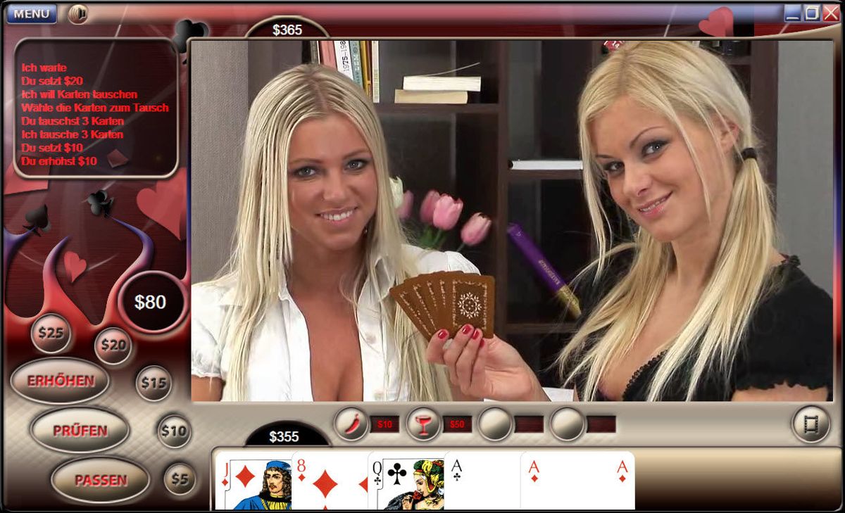 Video Strip Poker Supreme (Windows) screenshot: close-up (demo version)