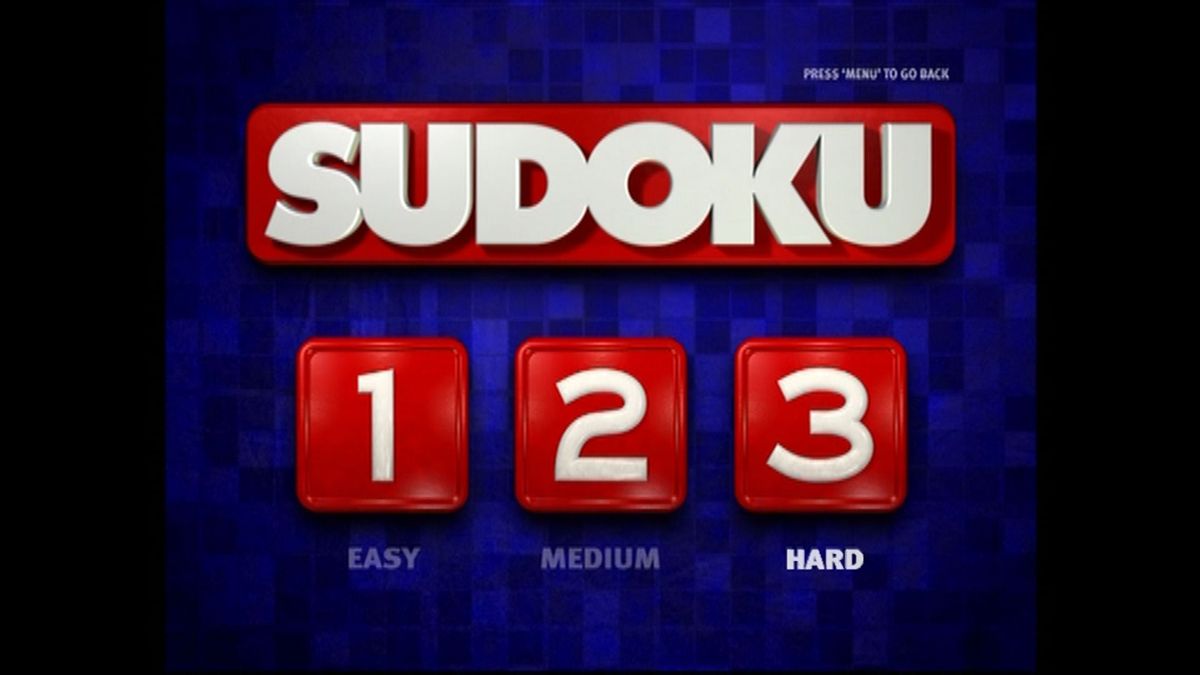 Sudoku (DVD Player) screenshot: Difficulty selection