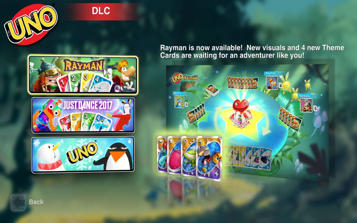 Uno (Windows) screenshot: DLC screen