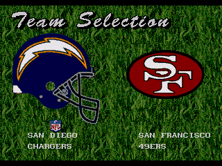 Madden NFL 96 (Genesis) screenshot: Select your team