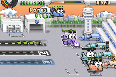 Airport Mania: First Flight (iPhone) screenshot: Ice can be another problem on runways.