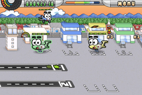 Airport Mania: First Flight (iPhone) screenshot: The green plane pits for fuel.
