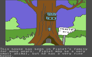 Winnie the Pooh in the Hundred Acre Wood (Commodore 64) screenshot: Piglet's house.