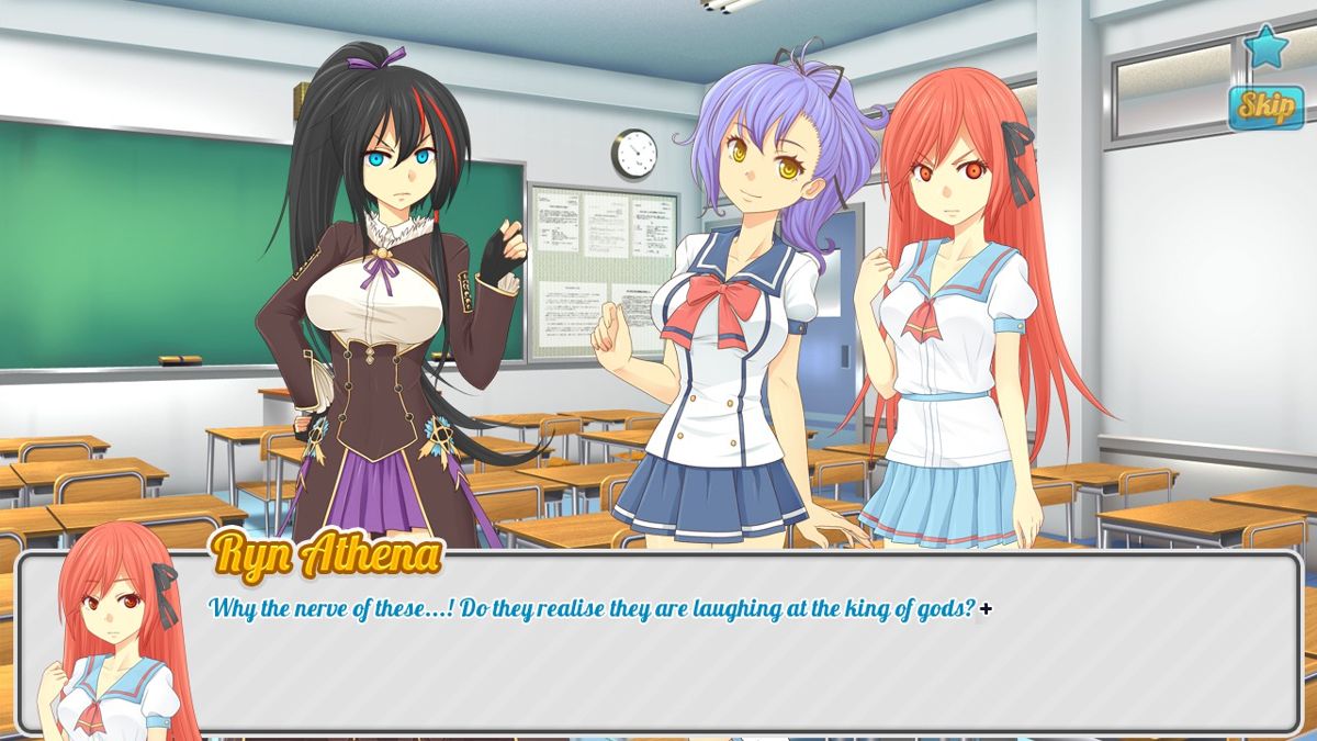 Divine Slice of Life (Windows) screenshot: Ryn and Yui doesn't exactly blend in at school