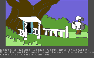 Winnie the Pooh in the Hundred Acre Wood (Commodore 64) screenshot: Kanga's house.