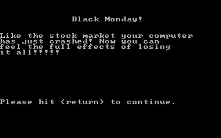 Black Monday (DOS) screenshot: Game introduction