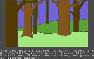Winnie the Pooh in the Hundred Acre Wood (Commodore 64) screenshot: Trees... Lots of trees!