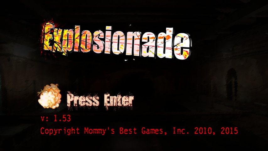 Explosionade (Windows) screenshot: Title screen