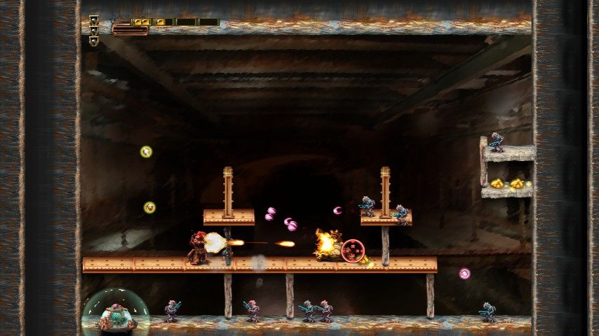 Explosionade (Windows) screenshot: The game can be zoomed out to show the whole level