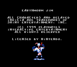 Earthworm Jim (SNES) screenshot: Funny copyright screen