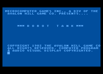 Tank Arkade (Atari 8-bit) screenshot: 2nd title Robot Tank