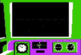 The Dam Busters (Apple II) screenshot: Cockpit.