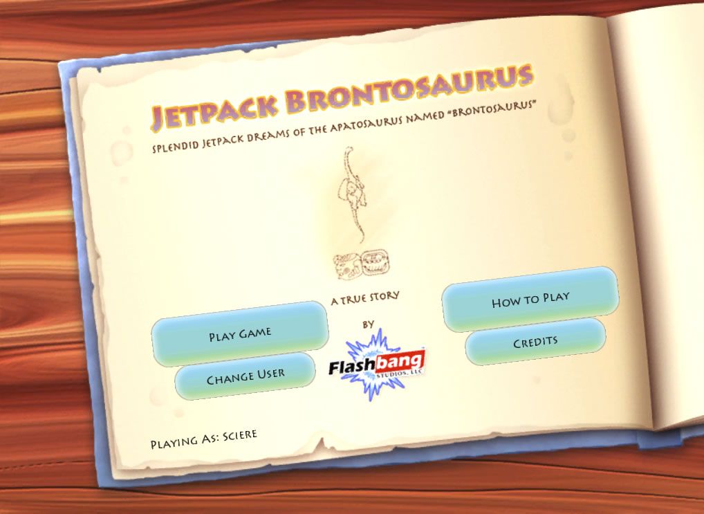 Jetpack Brontosaurus (Browser) screenshot: Main menu