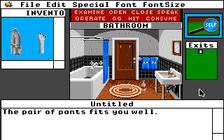 Déjà Vu II: Lost in Las Vegas (Apple IIgs) screenshot: Bathroom.
