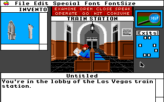 Déjà Vu II: Lost in Las Vegas (Apple IIgs) screenshot: Train station.
