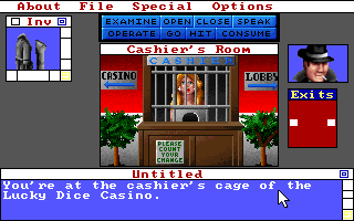 Déjà Vu II: Lost in Las Vegas (DOS) screenshot: Cashier's room. (VGA)