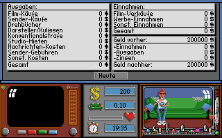 Mad TV (DOS) screenshot: Keep an eye on the revenues.