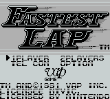 Fastest Lap (Game Boy) screenshot: Title